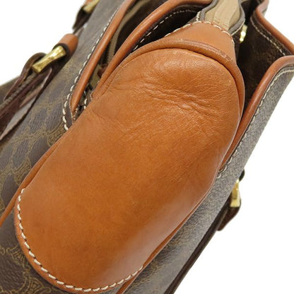 Celine Handbag Macadam Tote PVC Leather Brown Gold Hardware Total Triomphe Logo