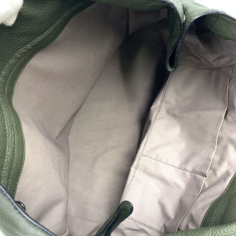 Bottega Veneta Tote Leather Khaki Green Handbag Black