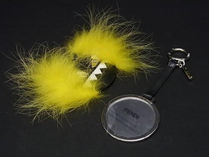 Fendi Bag Bugs Monster Fur X Leather Mirror Bag Charm Key Holder