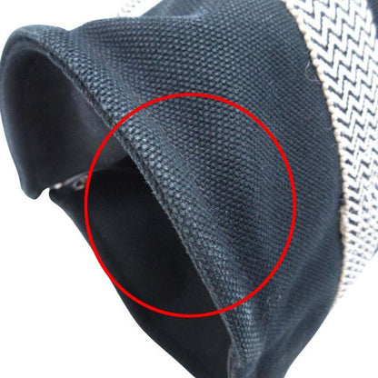 Good Hermes Cannes PM Handbag Tote Canvas Herringbone with Pouch Black Ivory