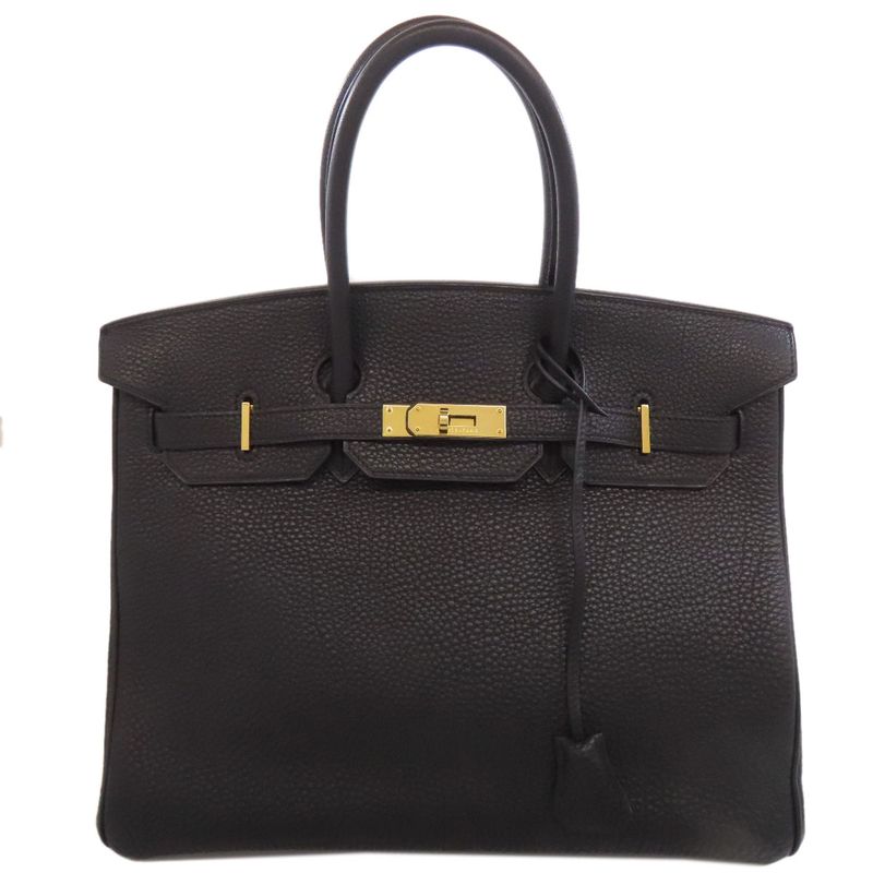 Hermes Birkin 35 Gold Hardware Handbag Fjord Women