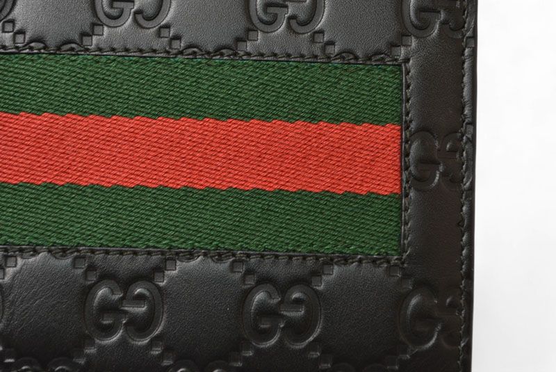 Gucci Wallet Bifold Wallet Gucci Men's Fold Wallet Webline Guccissima Black