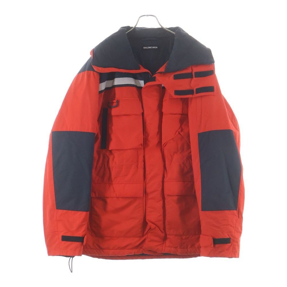 Balenciaga Mat Nylon Jacket Matte with Reflective Hood Red