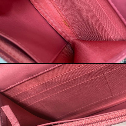 Chanel Matelasse Chain Wallet Pink Coco Mark
