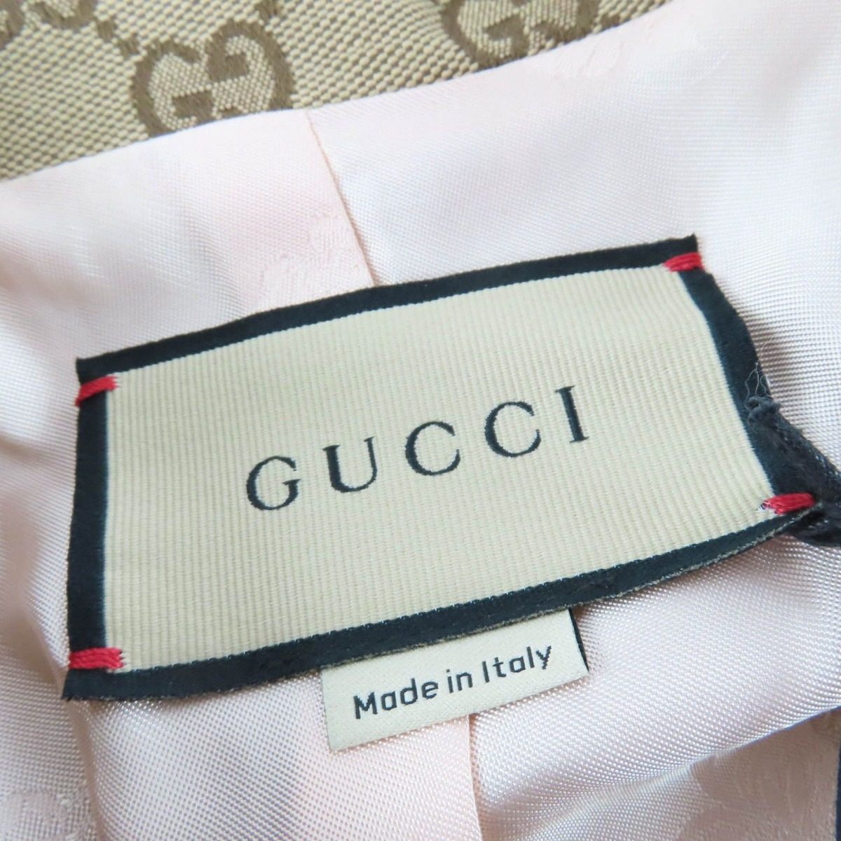 Gucci Horsebit Web Line Belt GG Canvas Jacket Brown 38 — view 9
