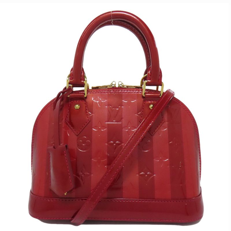 Louis Vuitton M91593 Alma BB Rayures Handbag Vernis Women