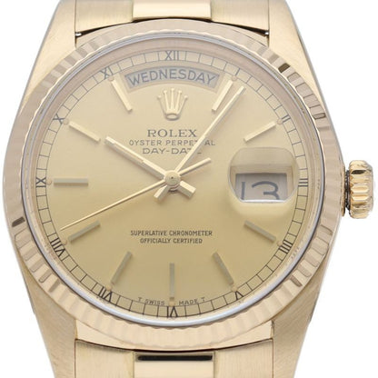 Rolex Day Date Watch 18k Yellow Gold Chien Pankara Oh Polished