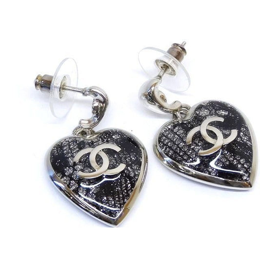 Chanel C24K Coco Mark Heart Black Silver 7
