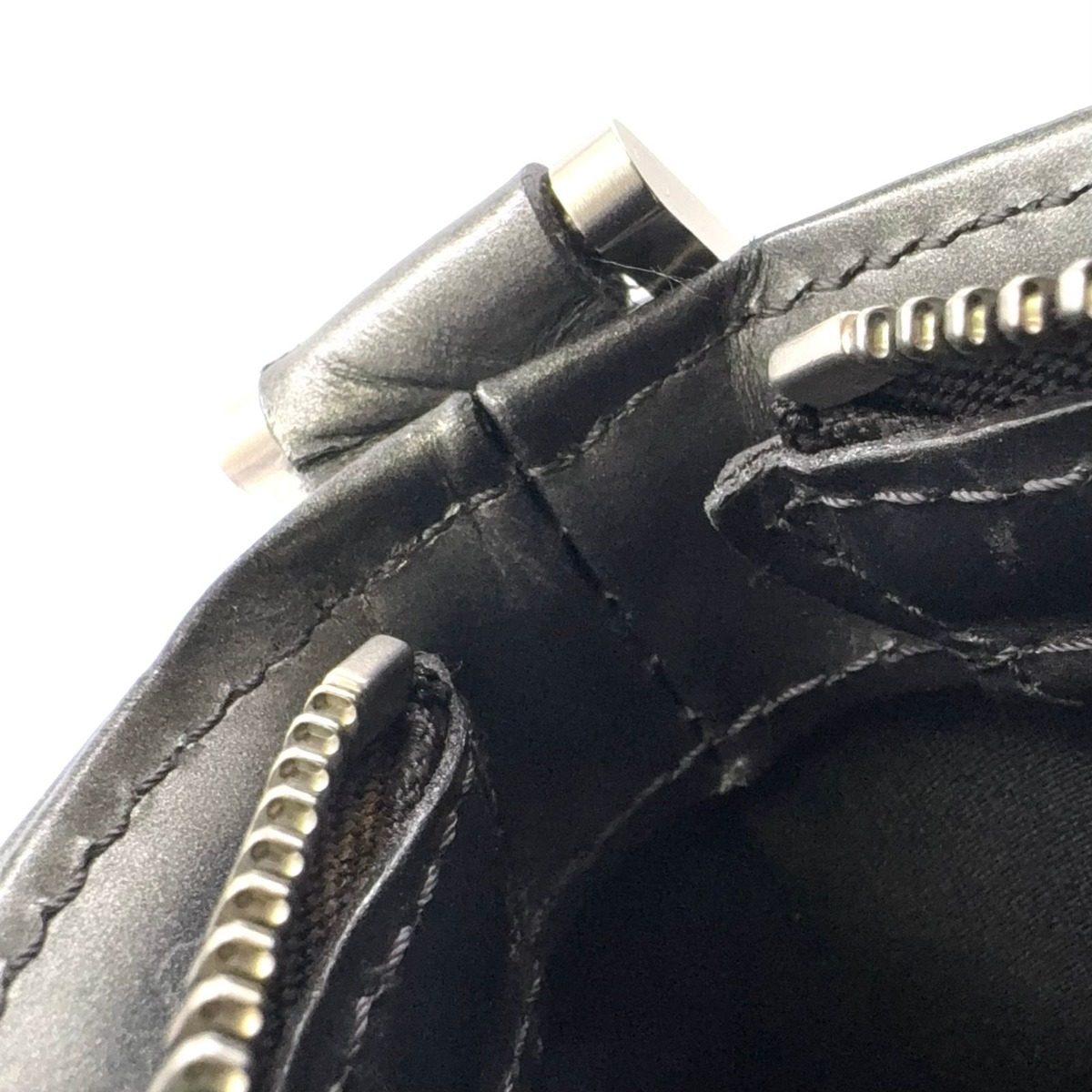 Louis Vuitton Alston Monogram Matte Noir Black Leather Shoulder Bag Silver — view 12
