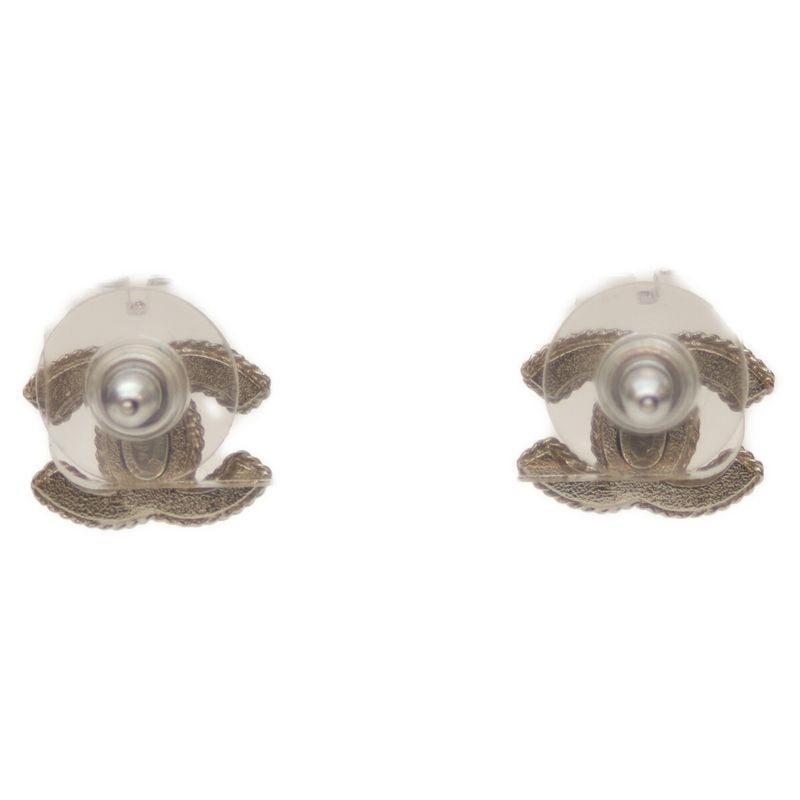 Chanel 12A Silver Coco Mark Earrings Silver Accessories Women