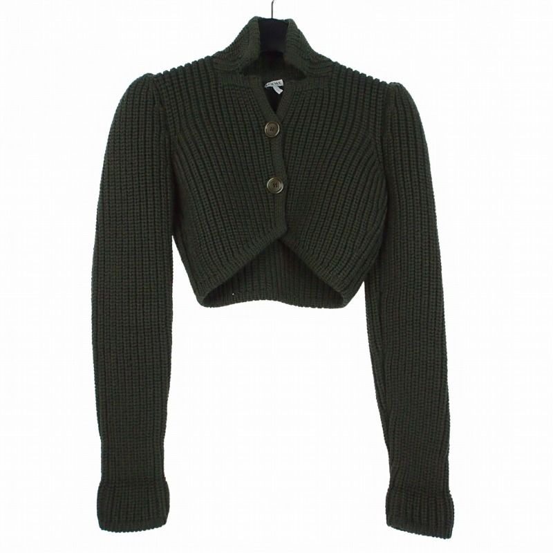 Loewe Cropped Jacke Technical Knit Chunky Sweater Short Length Long Sleeve M
