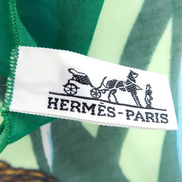 Hermes Pareo Large Shawl 100% Cotton Jungle Leopard Panther Hermes