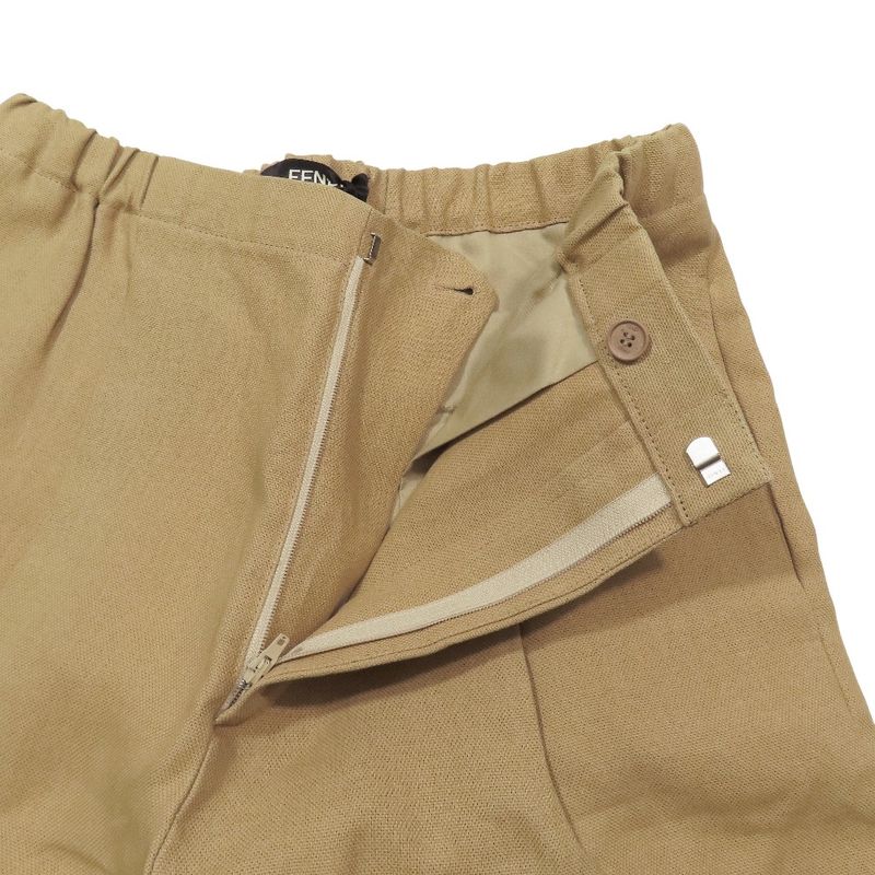 Unused 2023 Fendi Textile Paper Tuck Slacks Wide Straight Pants Bottoms 46