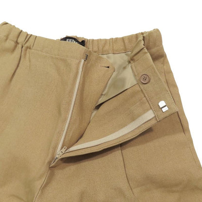 Unused 2023 Fendi Textile Paper Tuck Slacks Wide Straight Pants Bottoms 46