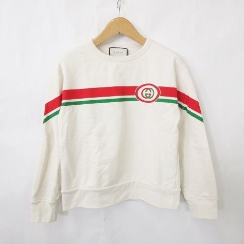 Gucci Trainer Sweatshirt Long Sleeve Round Neck Pullover Print Cotton White