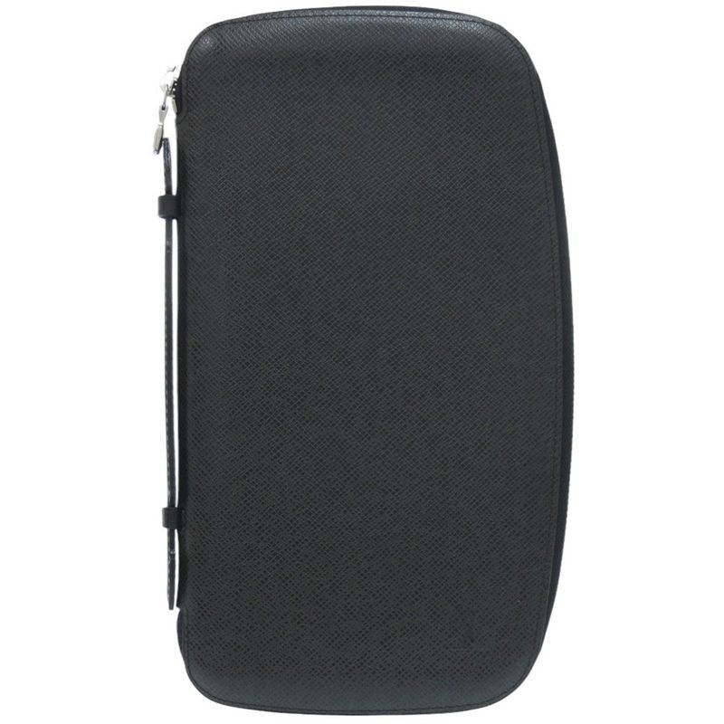 Louis Vuitton Organizer Athol Taiga Leather Black Long Wallet