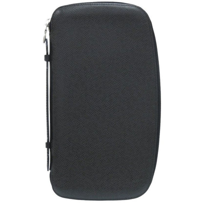 Louis Vuitton Organizer Athol Taiga Leather Black Long Wallet
