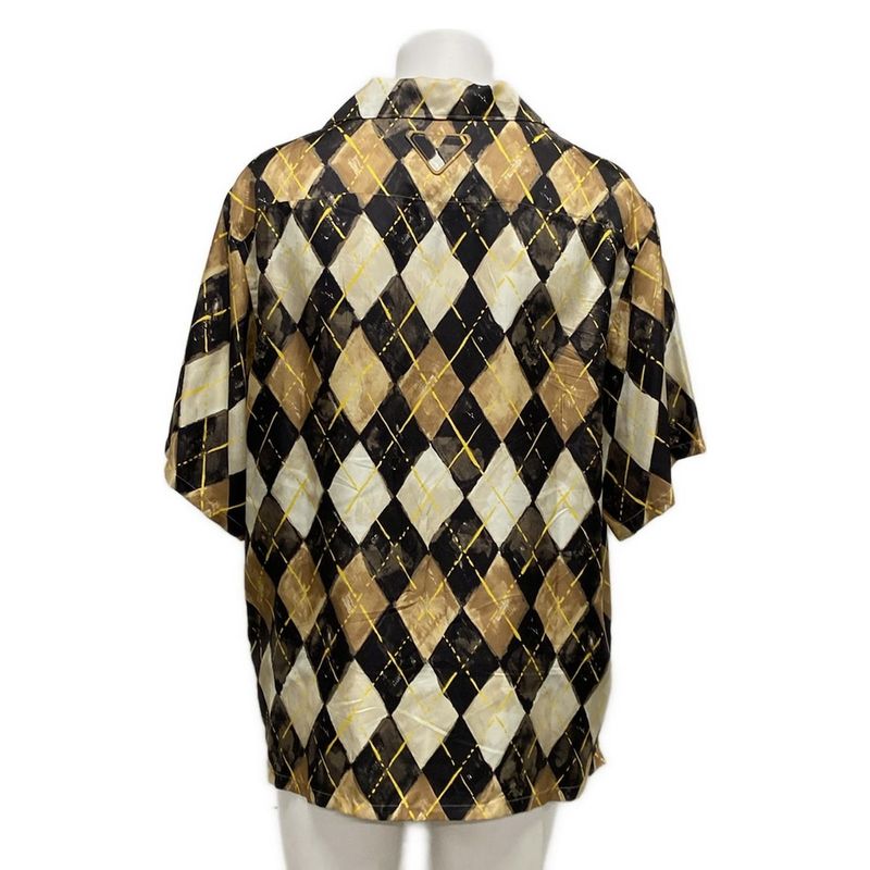 Prada Short Sleeve Shirt Size M Men's - Ucs414 Ivory X Black X Beige 2024 /