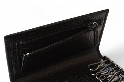 Gucci Outlet Key Case Key Holder Gucci 6-stacks Pigskin Sherry Line Black 033