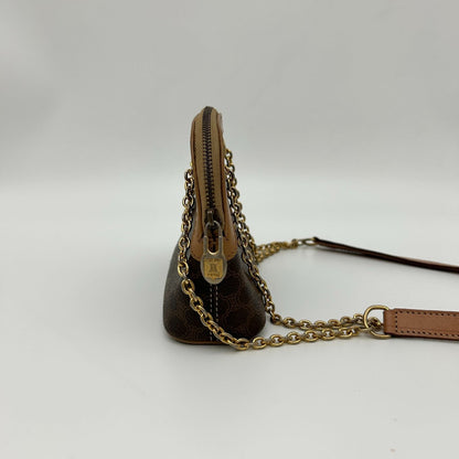 Celine Macadam Brown Tea Vintage Small Mini Chain Shoulder Bag Back Purse — view 6