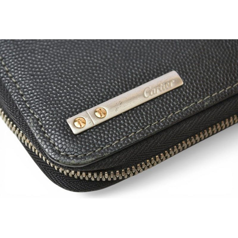 Cartier Wallet Leather Santos Black — view 2