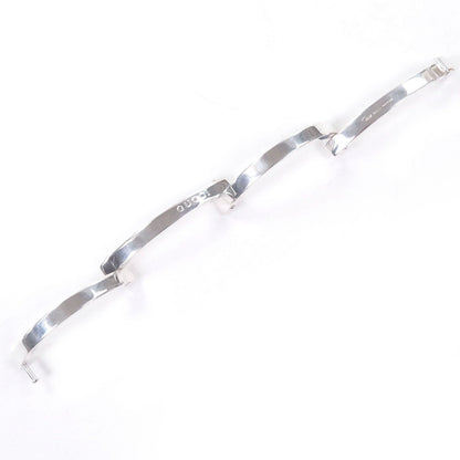 Gucci Vintage Bar Link Bangle Bracelet Silver Weight — view 3