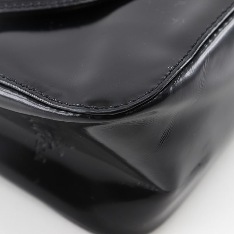 Prada One Shoulder Patent Leather Black Women's Shoulder Bag