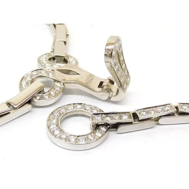 Cartier F Agrafe Necklace Diamond 18K White Gold 80 g Detachable — view 4