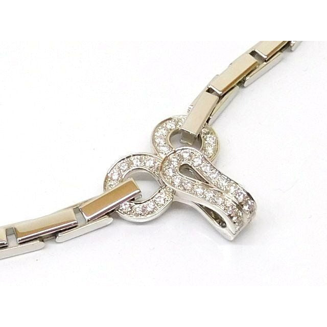 Cartier F Agrafe Necklace Diamond 18K White Gold 80 g Detachable — view 5