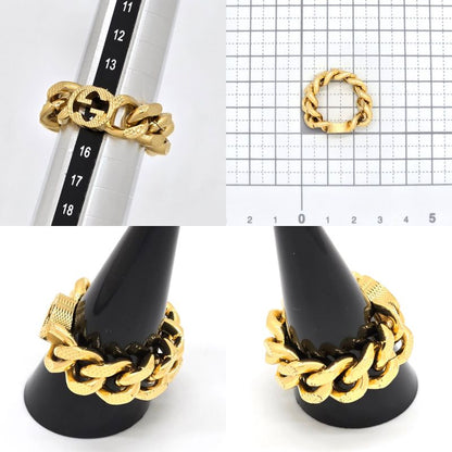 Gucci Interlocking G Golmet Chain Ring M Approx 15 Gold Finish Metal Made In