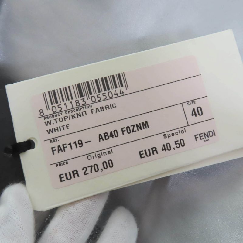 Fendi Faf119 Zucca Pattern FF Logo Tank Top Silver 40 Genuine