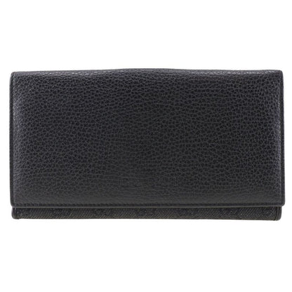 Gucci 143391 Leather × GG Canvas Black Unisex Long Wallet