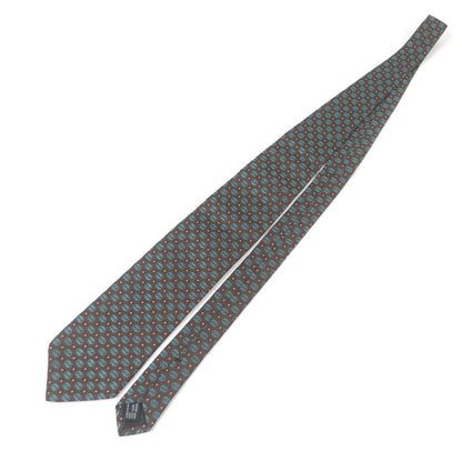 Gucci 100% Silk Interlocking G Total Pattern Cles St Logo Tie Wide Tie Brown