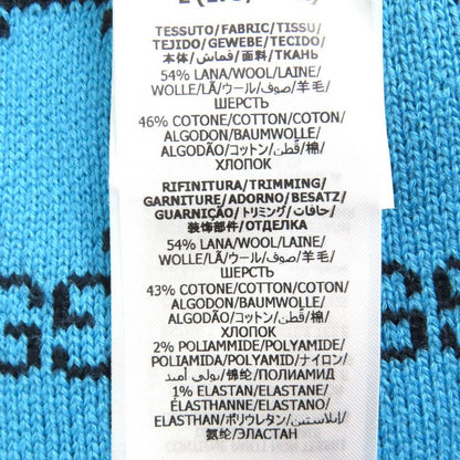 Gucci 2020 661156 Wool Cotton GG Pattern V-neck Logo Button Knit Cardigan Blue