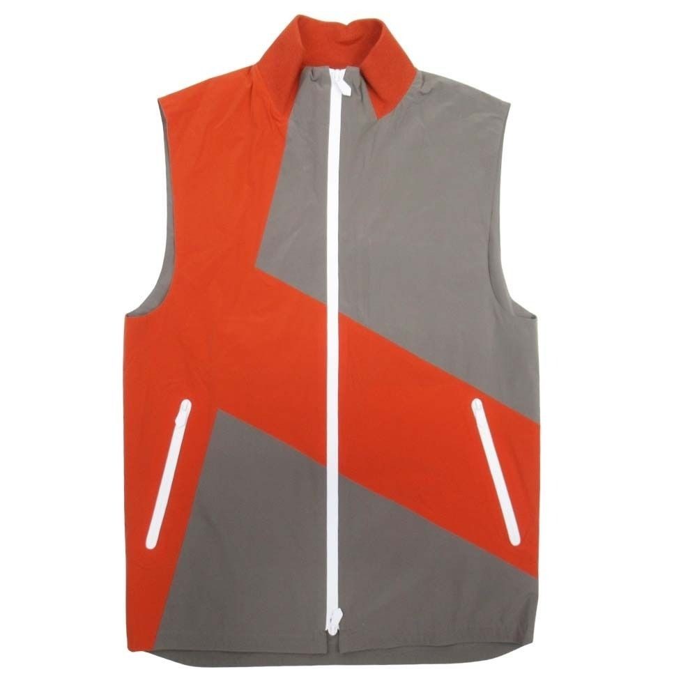 Hermes Logo Bicolor Vest Double Zip Light Outer Packable Specification 46 Gray