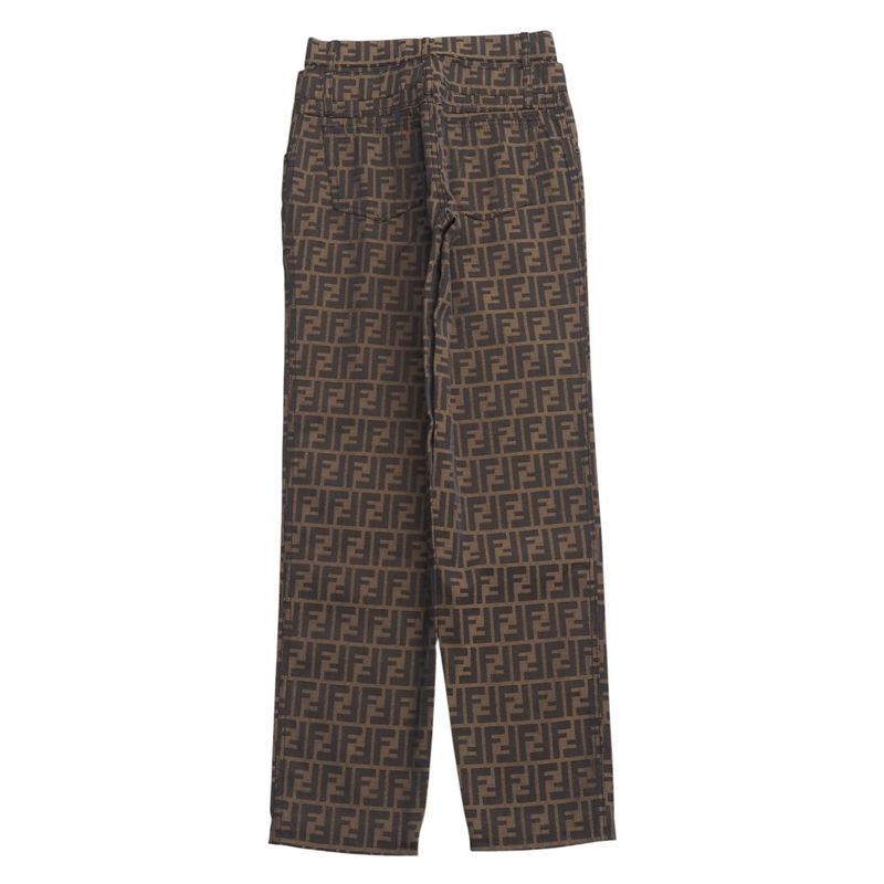 Fendi Vintage Pants Size 41(i) 27inch Double F Zucca Pattern Tapered Pants