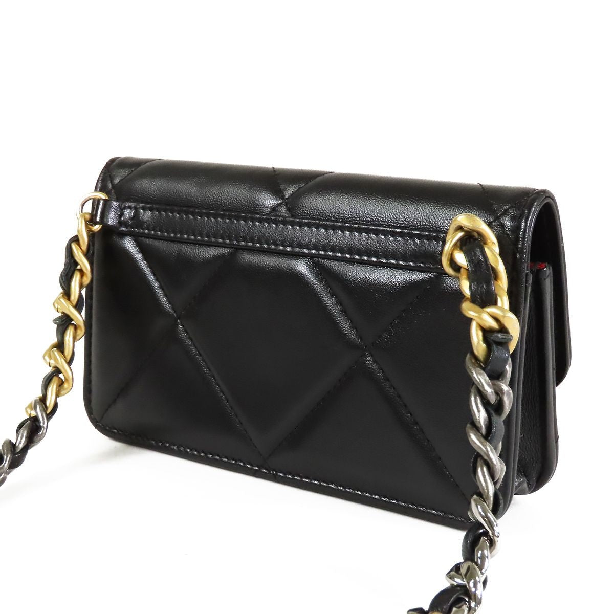 Chanel 19 Waist Bag Black Gold Silver Lambskin Hipbag — view 2