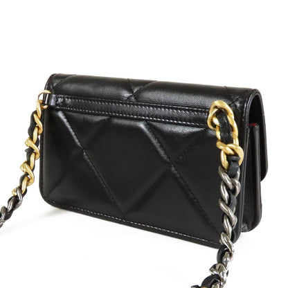 Chanel 19 Waist Bag Black Gold Silver Lambskin Hipbag — view 2