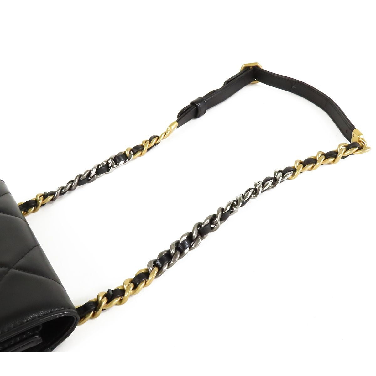 Chanel 19 Waist Bag Black Gold Silver Lambskin Hipbag — view 4
