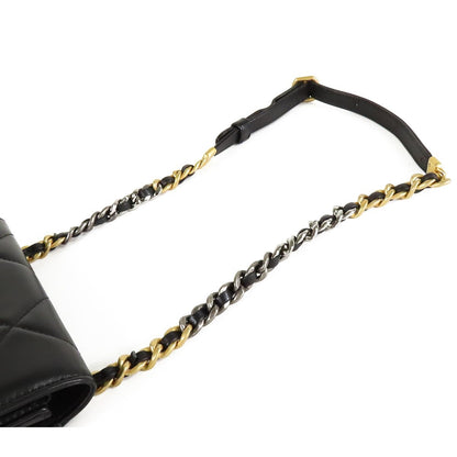 Chanel 19 Waist Bag Black Gold Silver Lambskin Hipbag — view 4