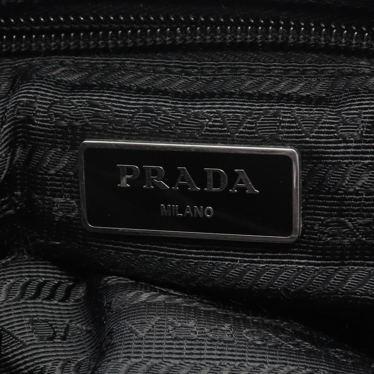 Prada Shoulder Bag Black Nylon Saffiano Leather — view 4
