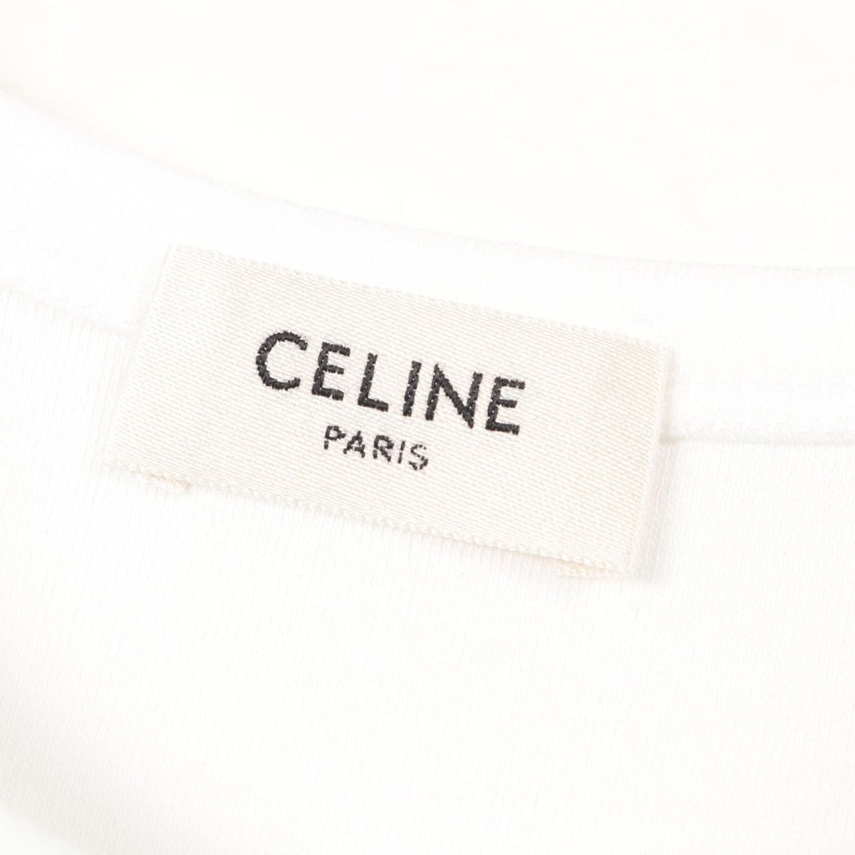 Celine Short Sleeve T-Shirt Triomphe White Navy Cotton — view 3