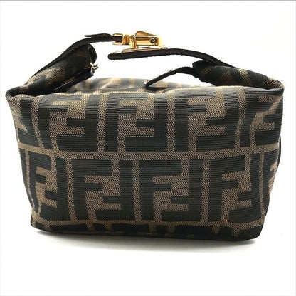 Fendi Zucca All Over Pattern Pouch Vanity Hand Purse