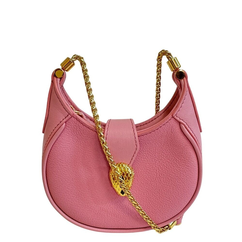 Bvlgari Micro Chain Shoulder Bag Snake Ellipse Pink