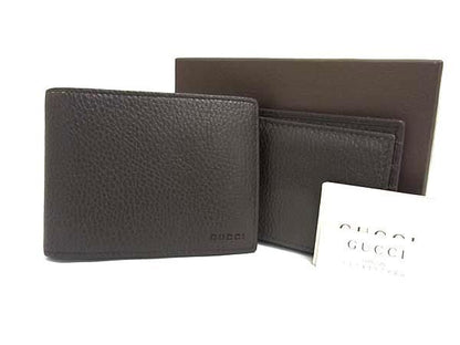 Gucci 333042 Leather Bifold Wallet With Card Case Wallet Billfold