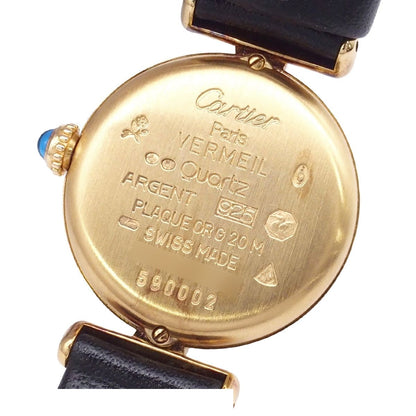Cartier Must Colisee SM Vermeil Ivory Leather Watch — view 4