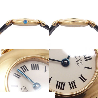 Cartier Must Colisee SM Vermeil Ivory Leather Watch — view 6