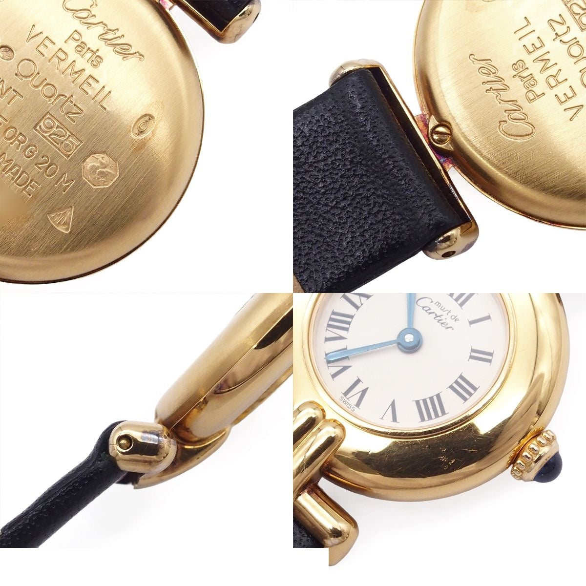 Cartier Must Colisee SM Vermeil Ivory Leather Watch — view 7