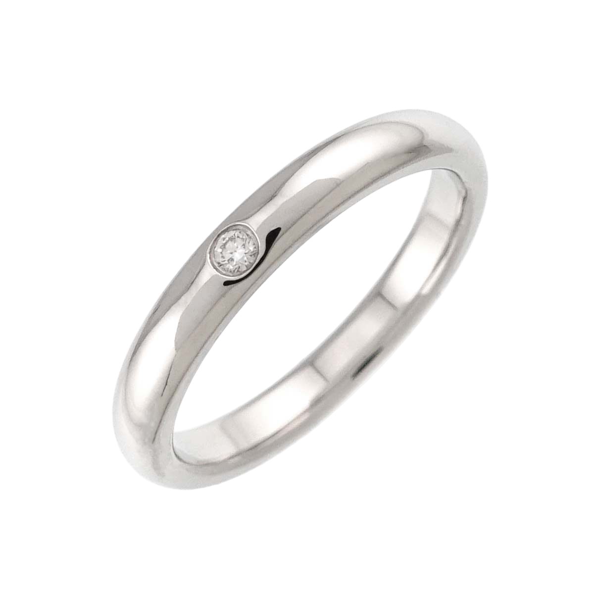 Tiffany & Co Stacking Band Ring Diamond Pt Platinum