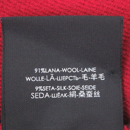 Gucci Wool Silk Jumbo GG Jacquard Fringe Scarf Navy Red — view 8